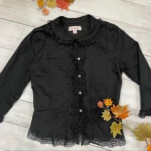 Xhilaration black Lace blouse, gothic, EGL, steampunk, size small
